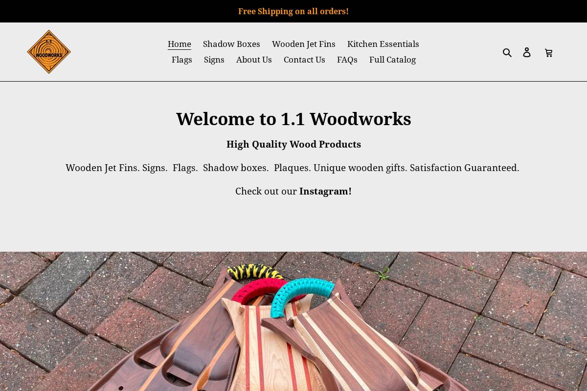 1point1woodworks.com homepage screenshot