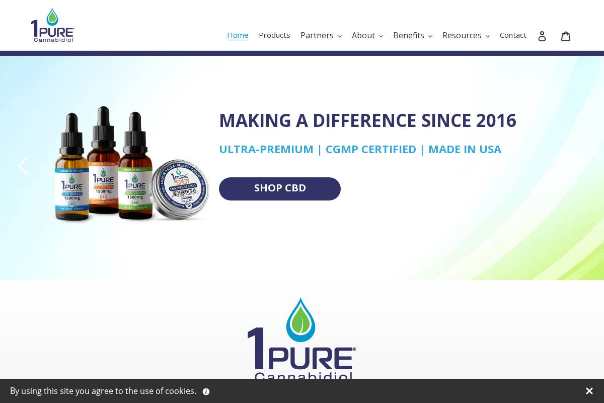 1purecbd.com homepage screenshot