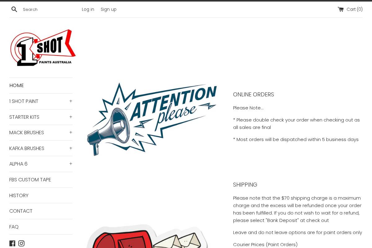 1shotaustralia.com homepage screenshot