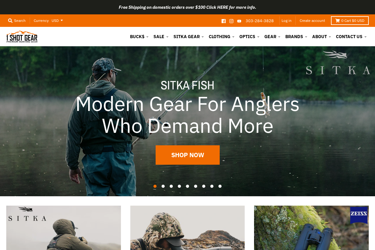 1shotgear homepage screenshot