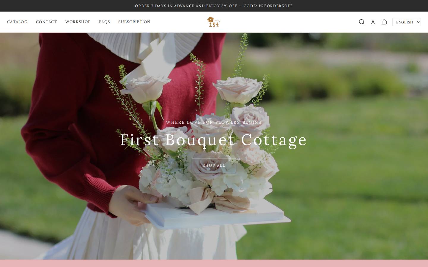 1stbouquet.com homepage screenshot