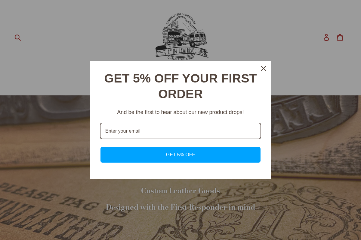 1stinleather.com homepage screenshot