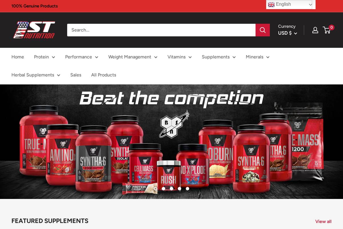 1stnutritions.com homepage screenshot