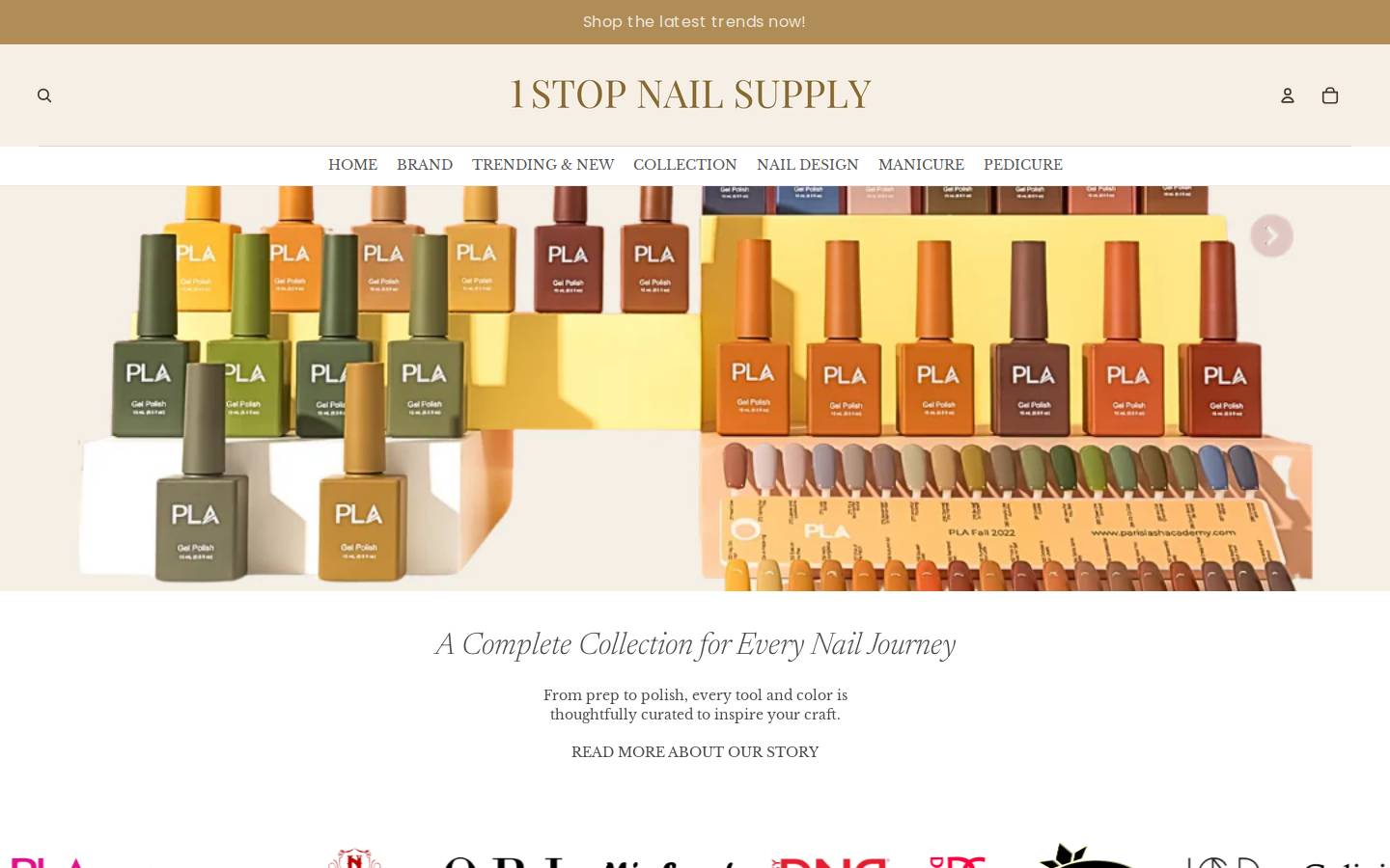 1stopnailsupply.com homepage screenshot