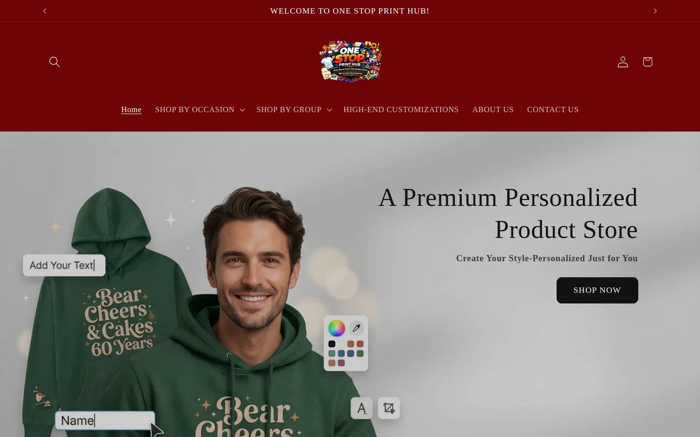 1stopprinthub.com homepage screenshot