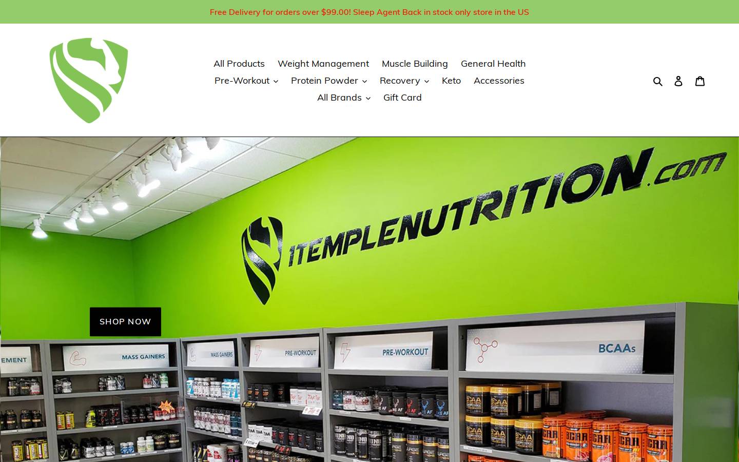 1templenutrition.com homepage screenshot