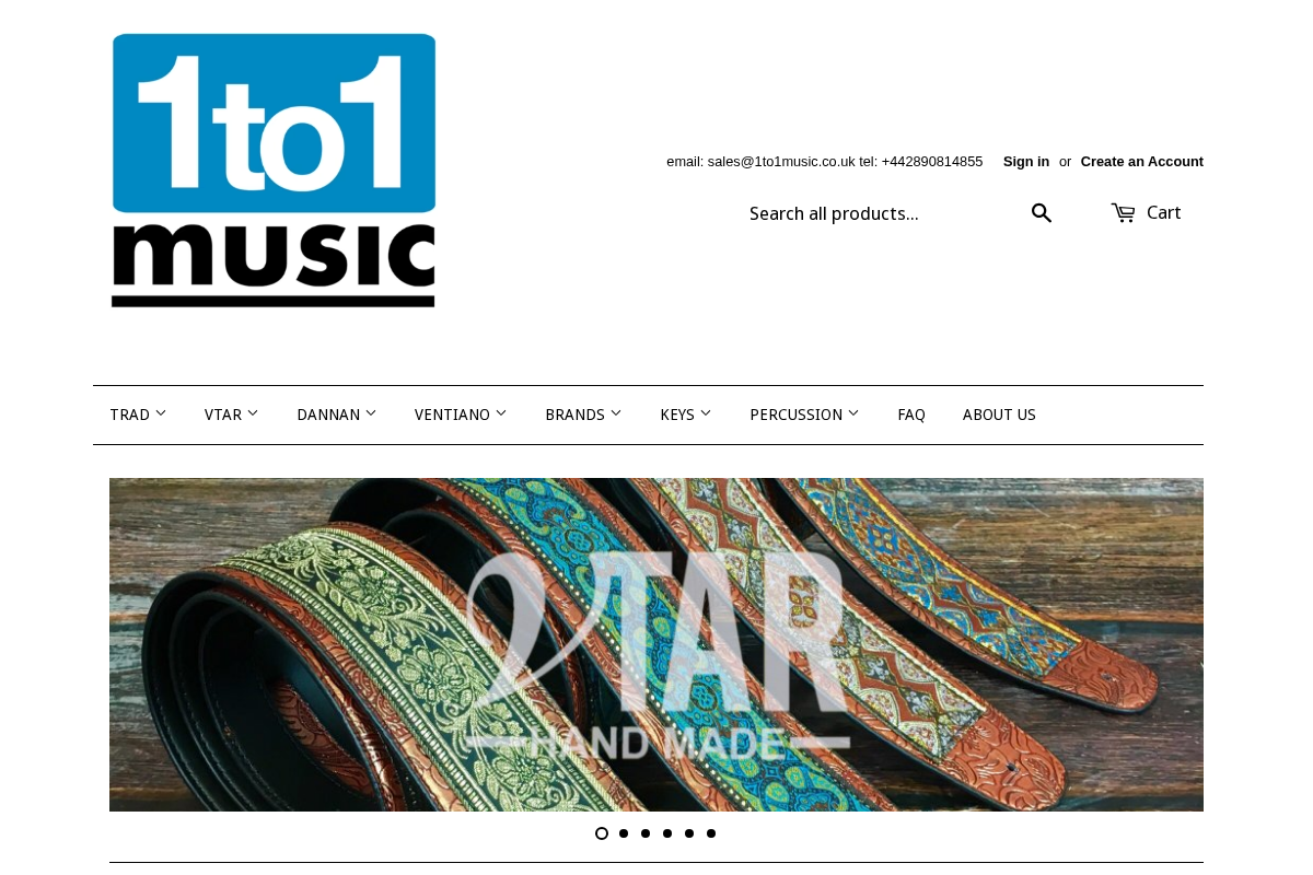 1to1music homepage screenshot