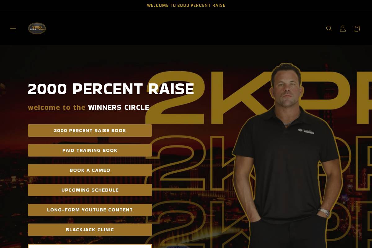 2000percentraise.com homepage screenshot