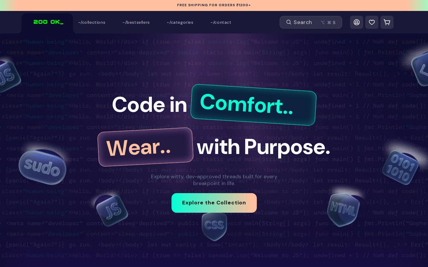 200ok.store homepage screenshot