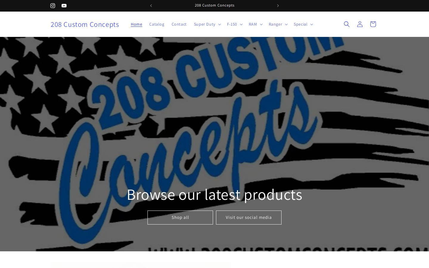 208customconcepts.com homepage screenshot