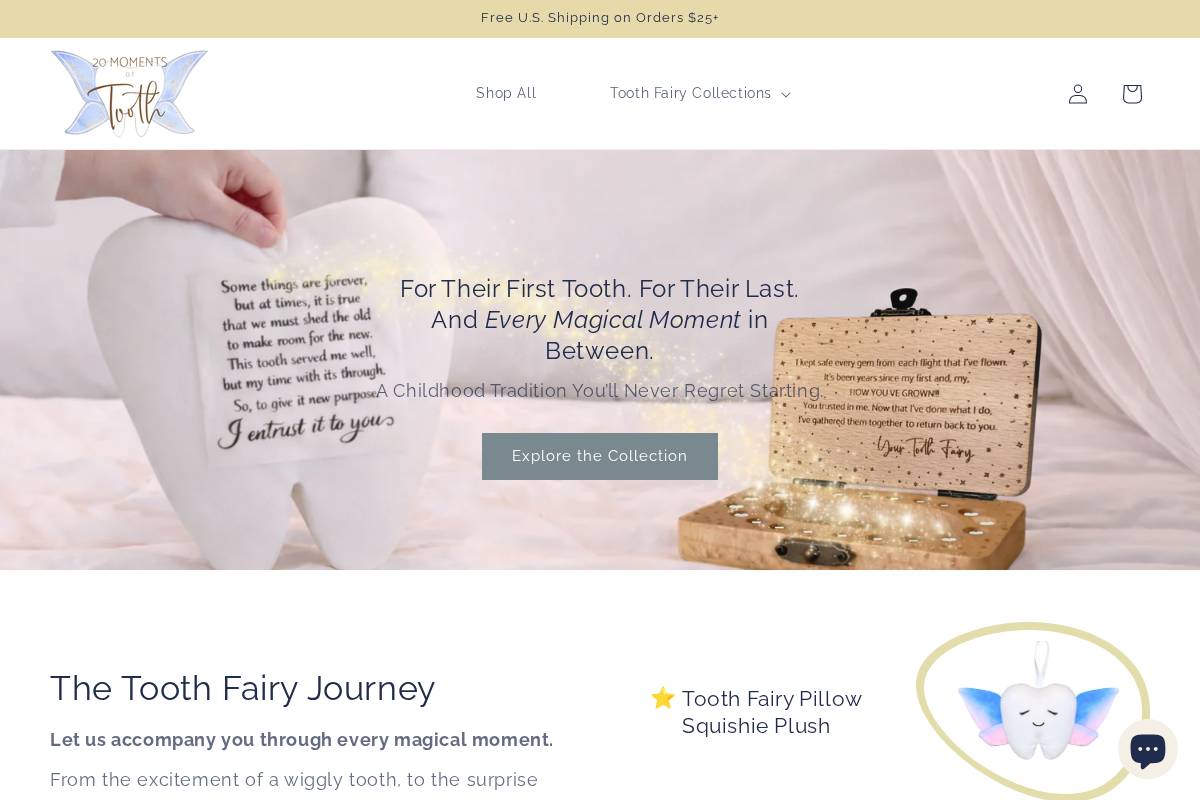 20momentsoftooth.com homepage screenshot