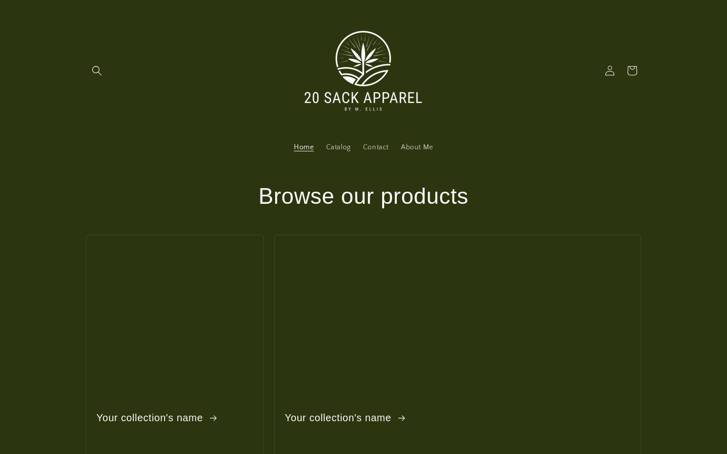 20sackapparel.com homepage screenshot