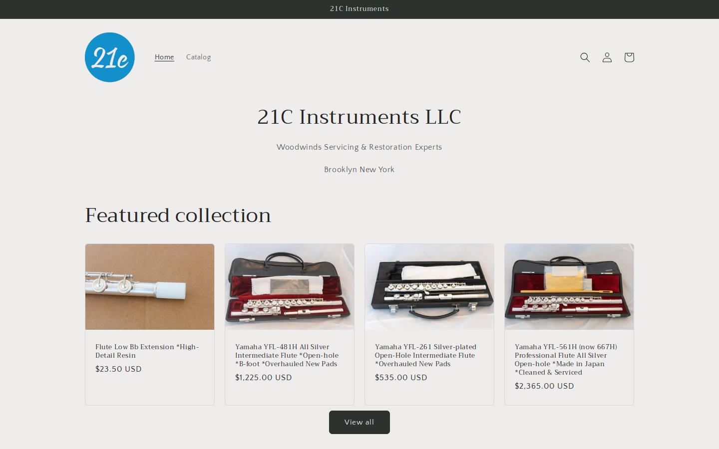 21cinstruments.com homepage screenshot