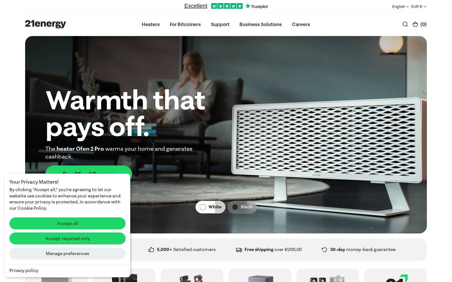 21energy homepage screenshot