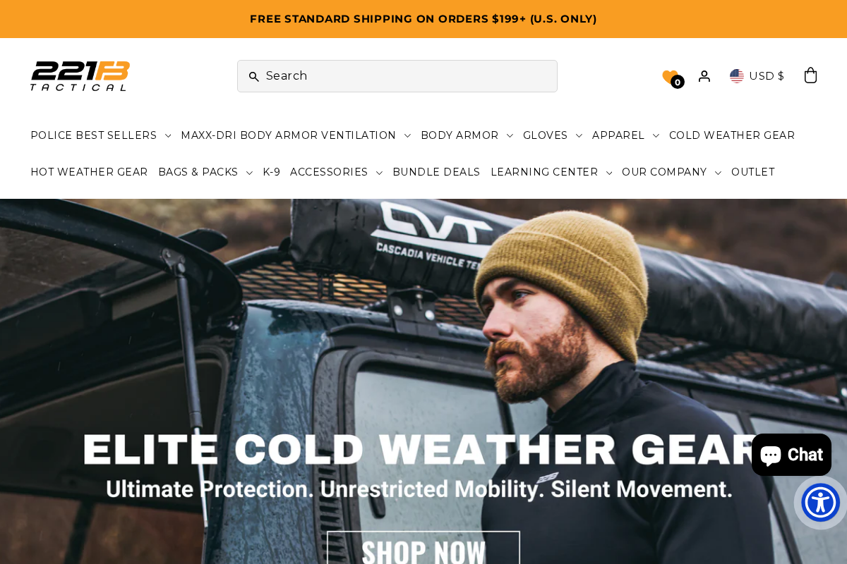 221B Tactical homepage screenshot