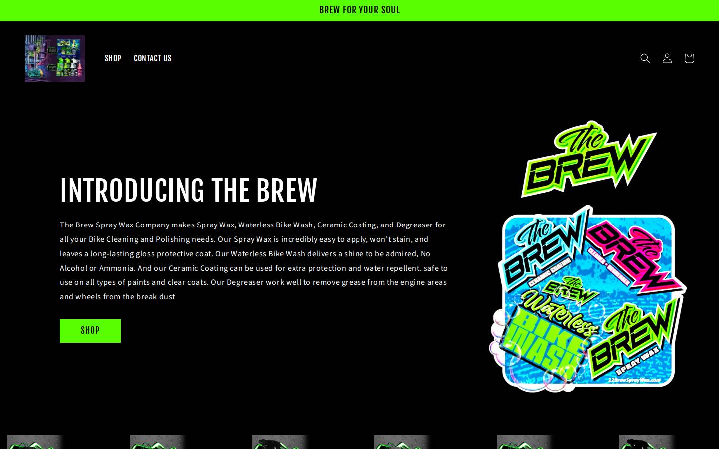 22brewspraywax.com homepage screenshot