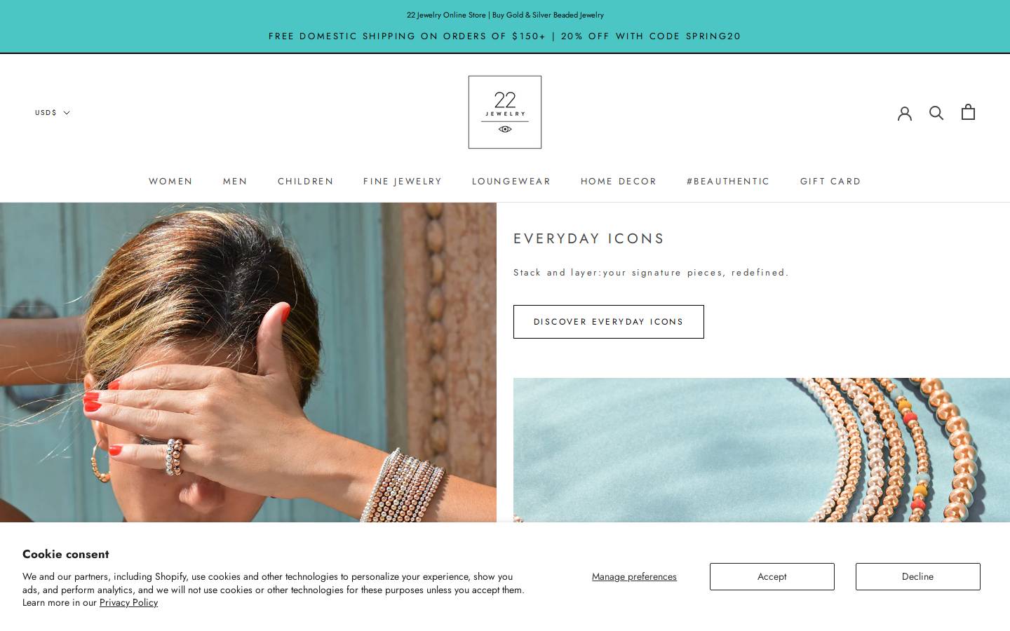 22jewelry.com homepage screenshot