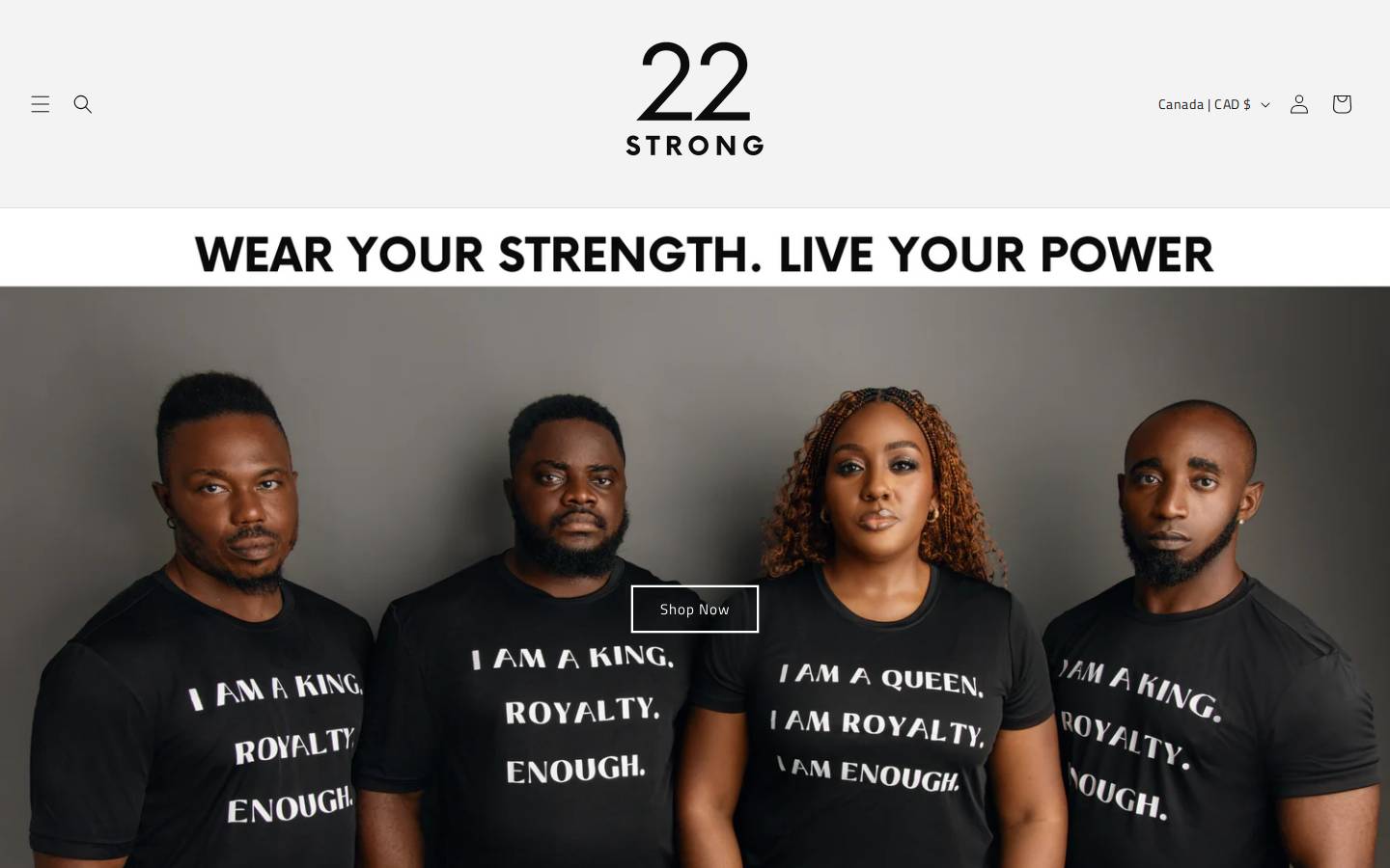 22strong.ca homepage screenshot