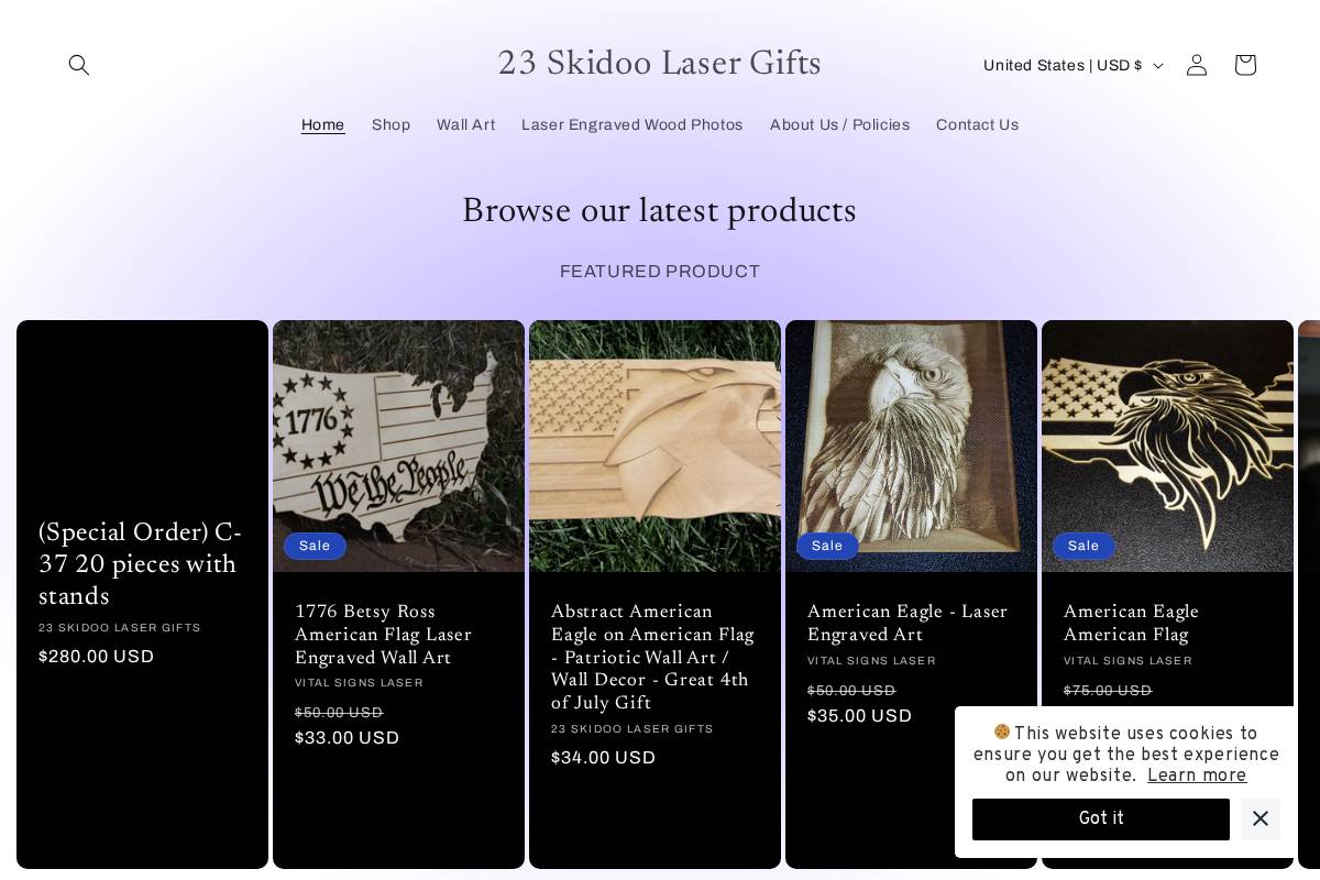 23skidoolasergifts.com homepage screenshot
