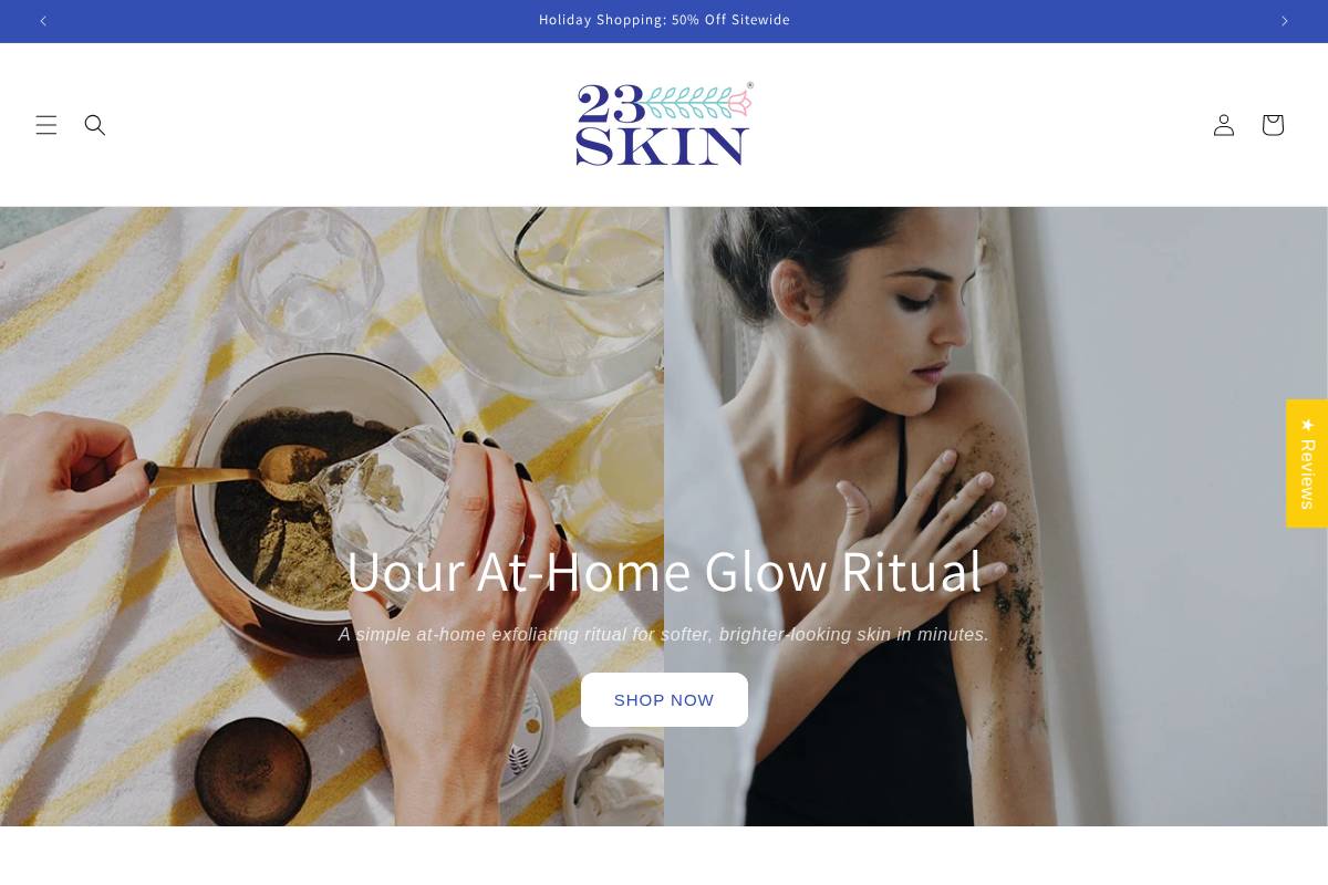23skin.com homepage screenshot