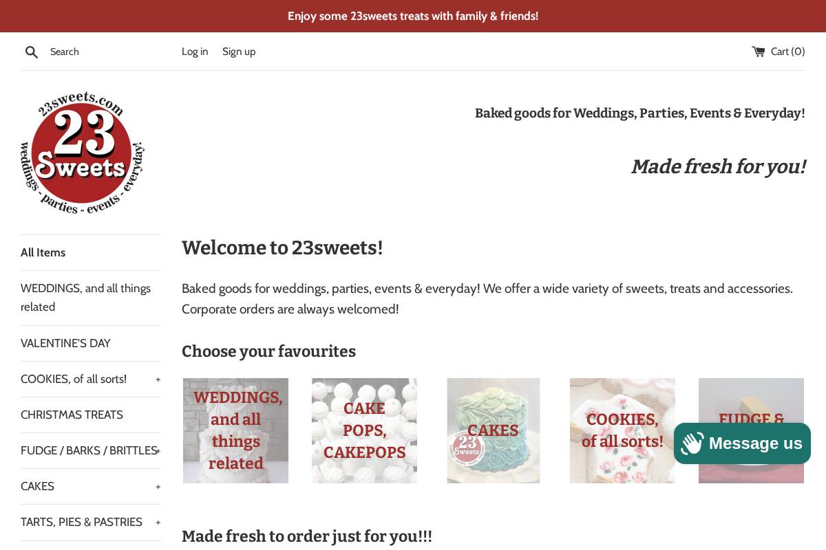 23sweets.com homepage screenshot