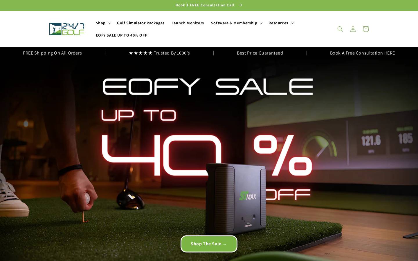 247 Golf homepage screenshot