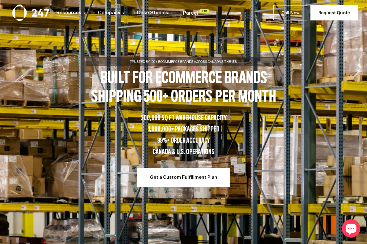 247 Fulfillment homepage screenshot