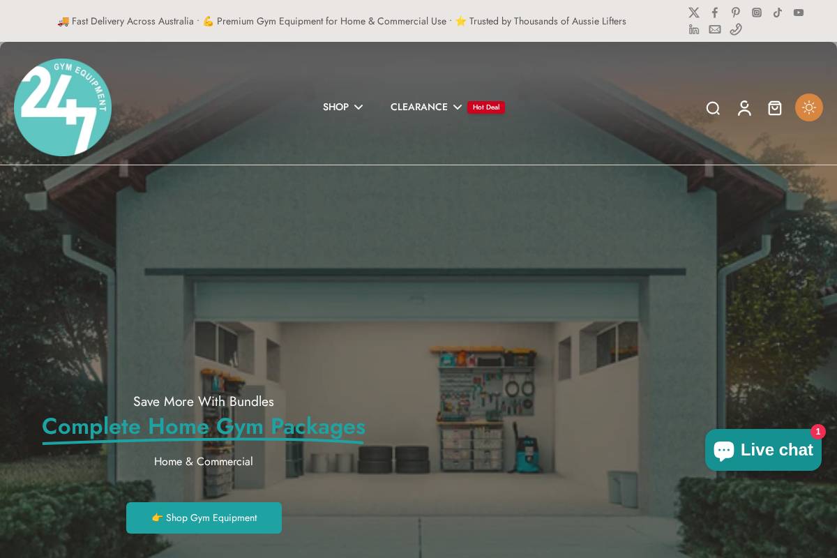 247gymequipment homepage screenshot