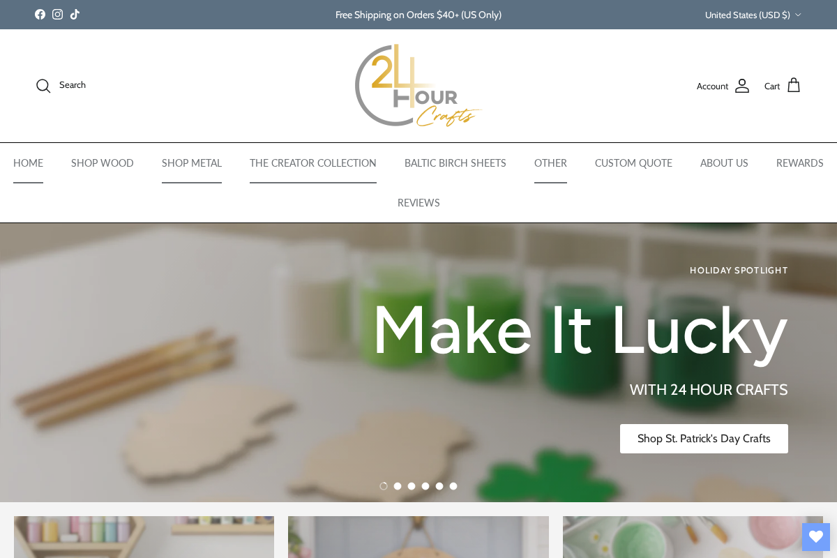 24 Hour Crafts homepage screenshot