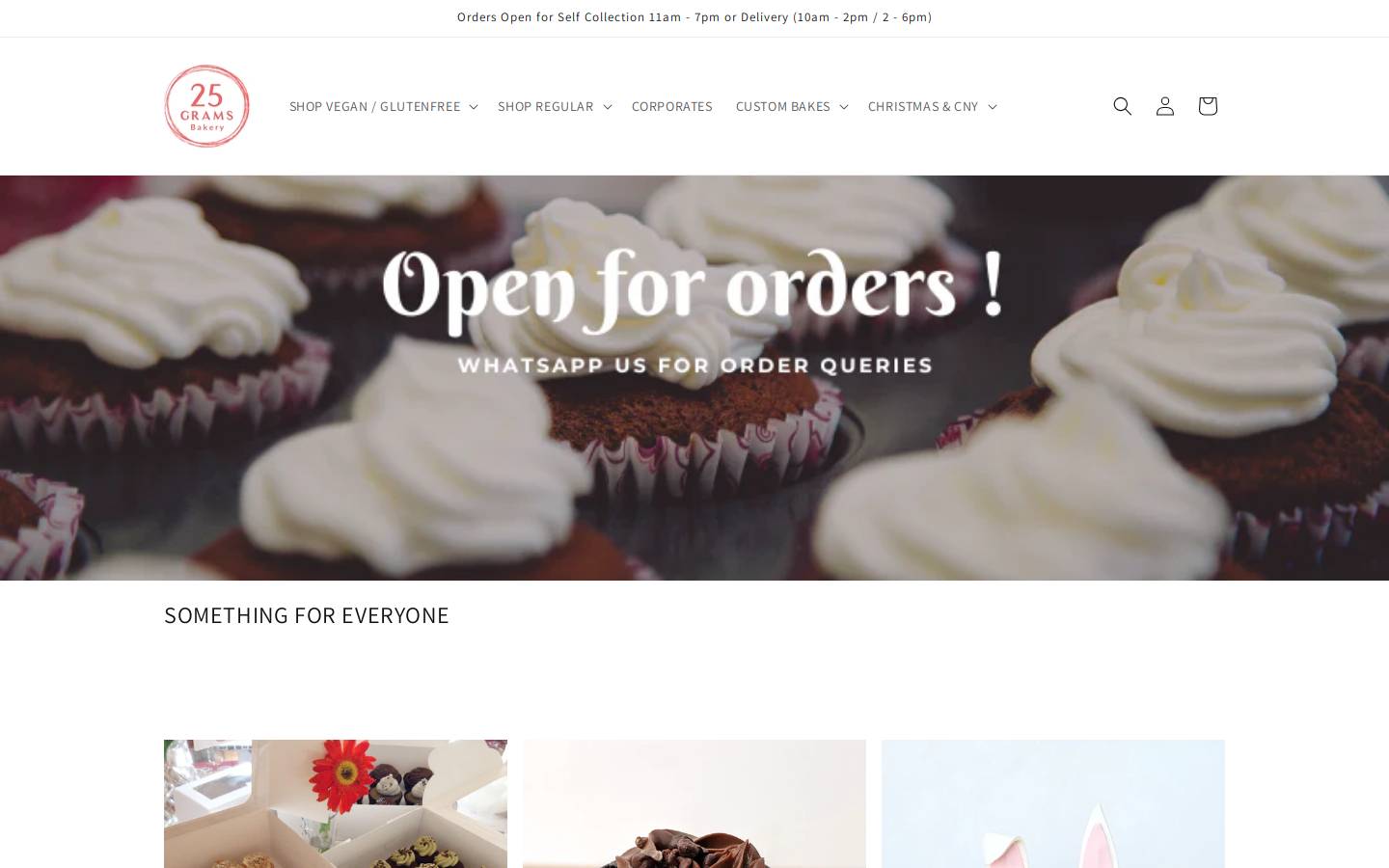 25gramsbakery.com homepage screenshot