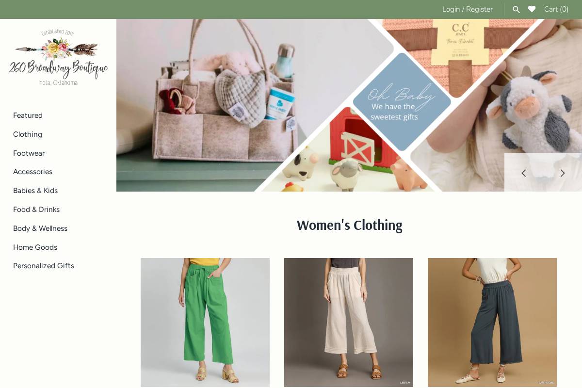 260broadwayboutique.com homepage screenshot