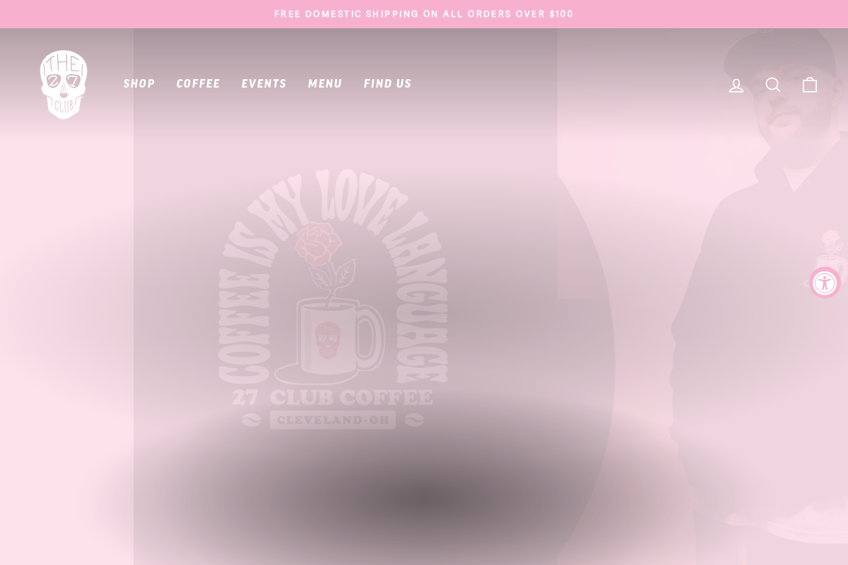 27 Club Coffee LLC homepage screenshot