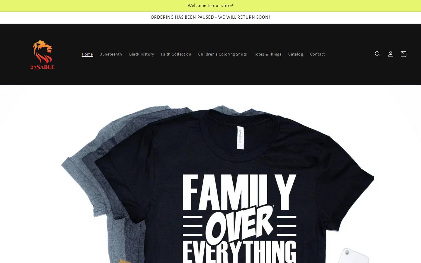 27sable.com homepage screenshot
