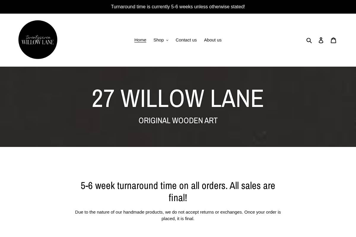 27willowlane.com homepage screenshot