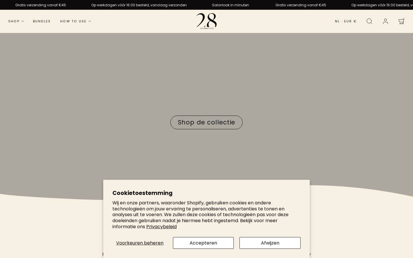 28-cosmetics.com homepage screenshot