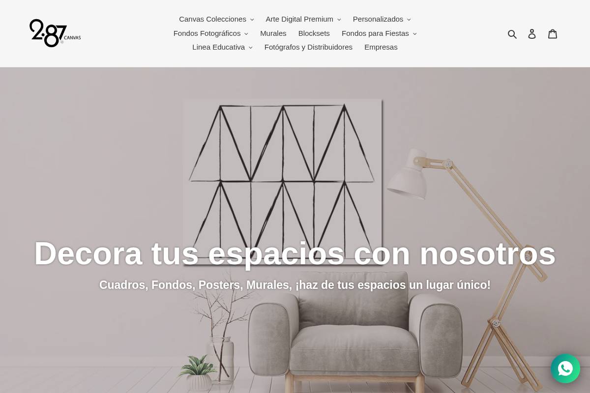 287canvas.com homepage screenshot