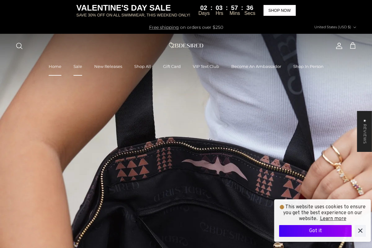 2BDesired homepage screenshot