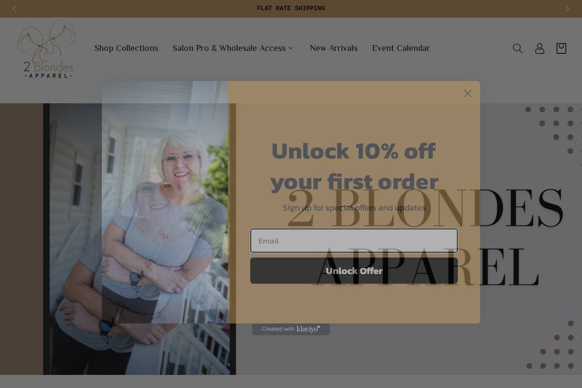 2blondesapparel.com homepage screenshot