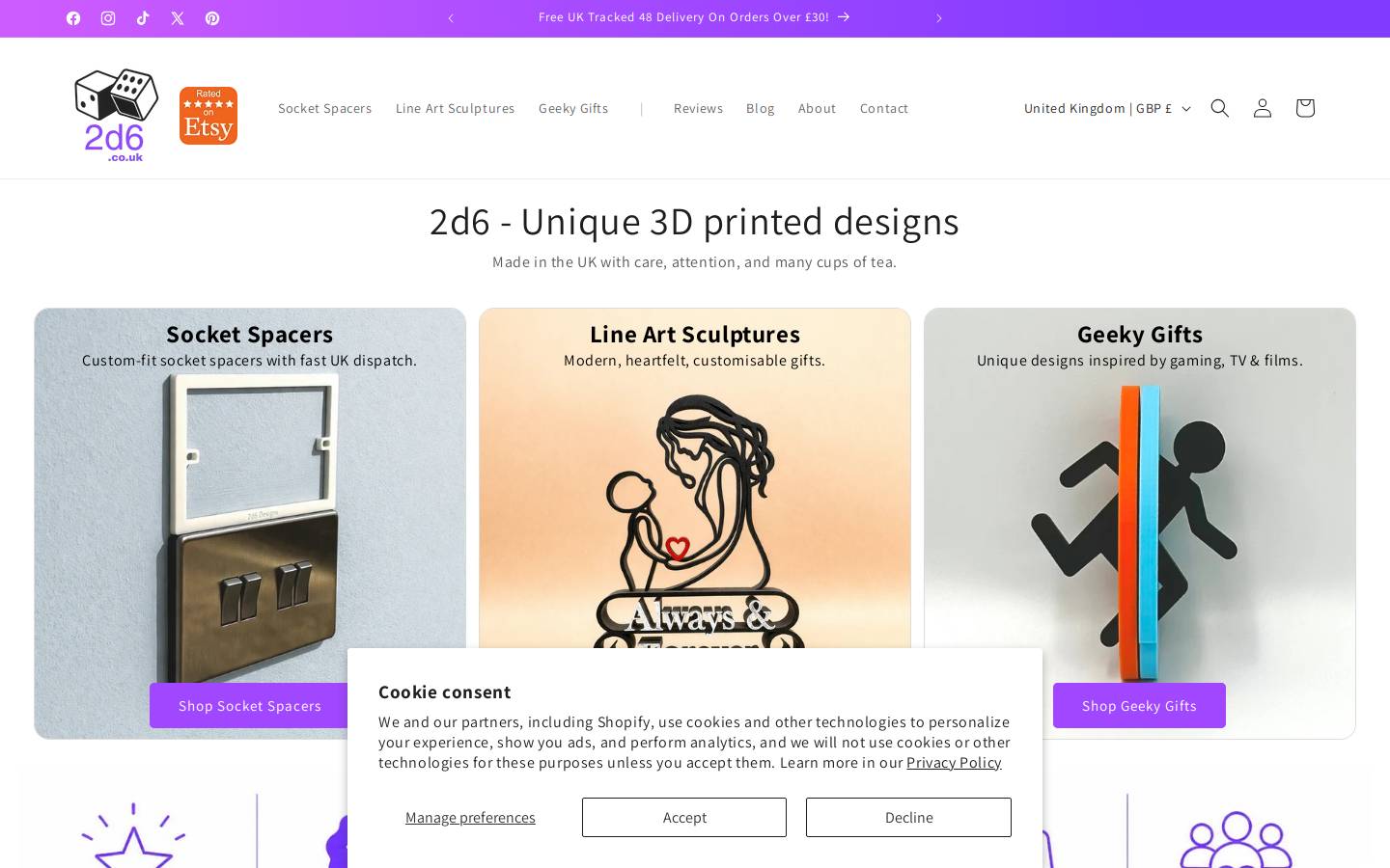 2d6 Designs homepage screenshot