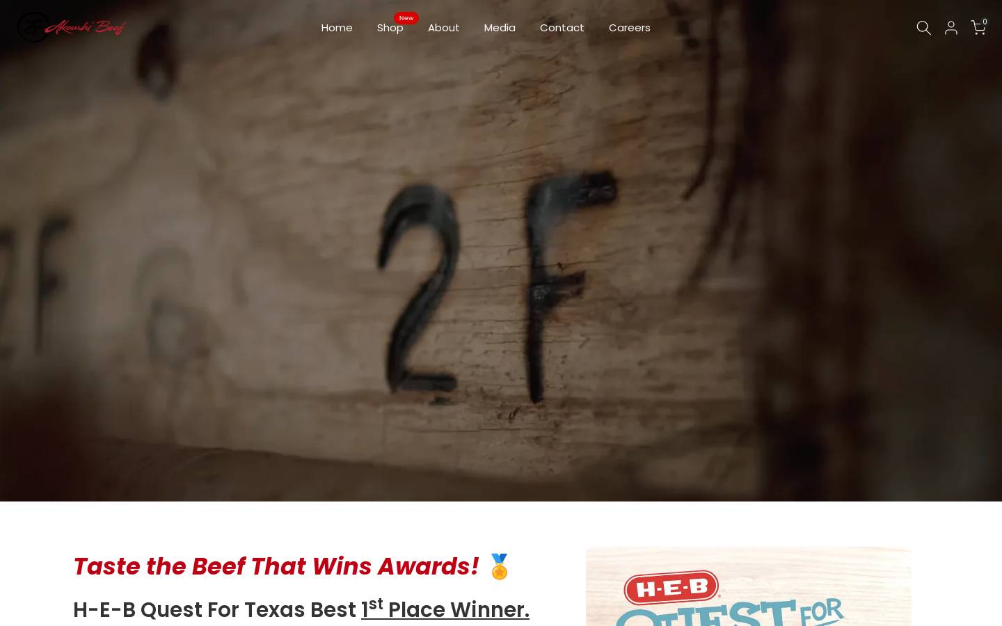2fakaushibeef.com homepage screenshot