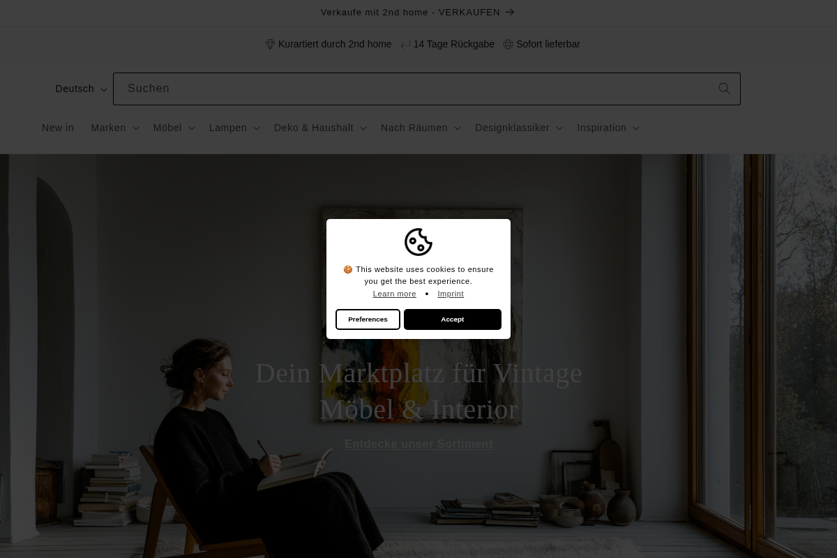 2nd home homepage screenshot