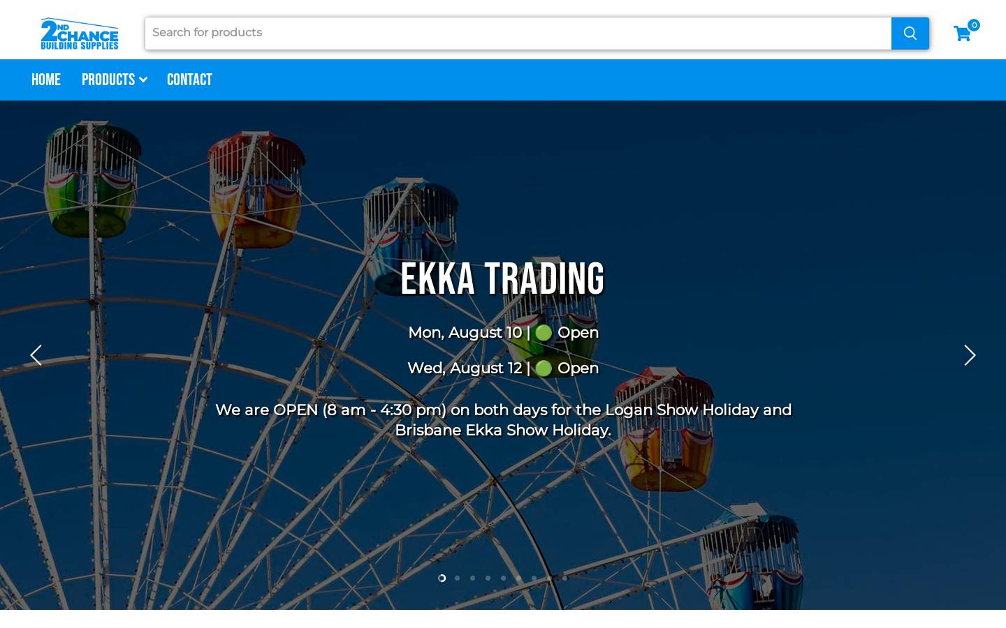 2ndchancebuildingsupplies.com.au homepage screenshot