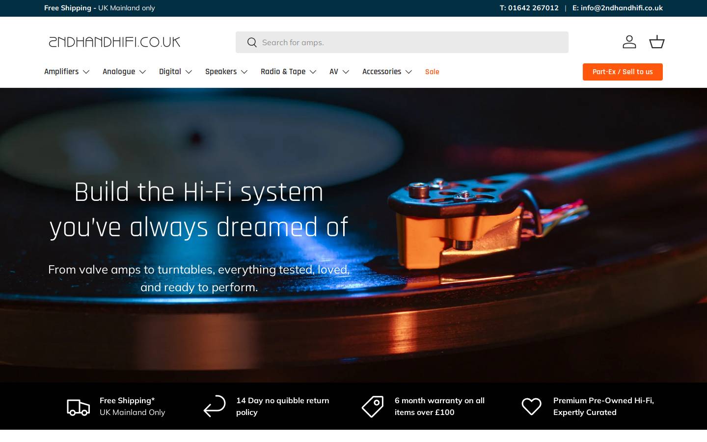 2ndhandhifi.co.uk homepage screenshot