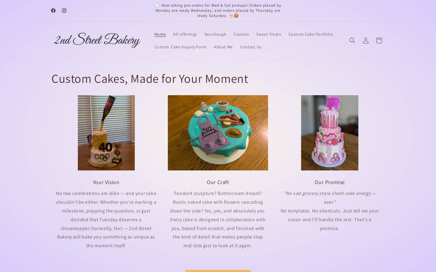2ndstreetbakery.com homepage screenshot