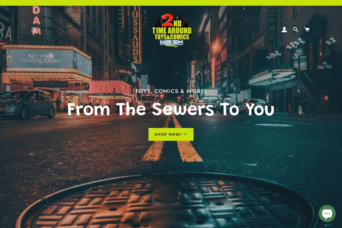 2ndtimearoundtoysandcomics.com homepage screenshot