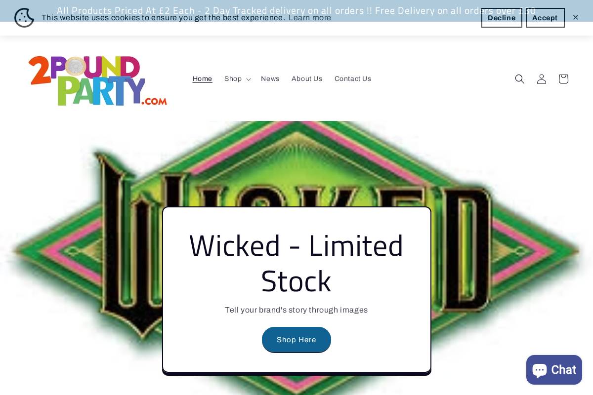 2poundparty homepage screenshot