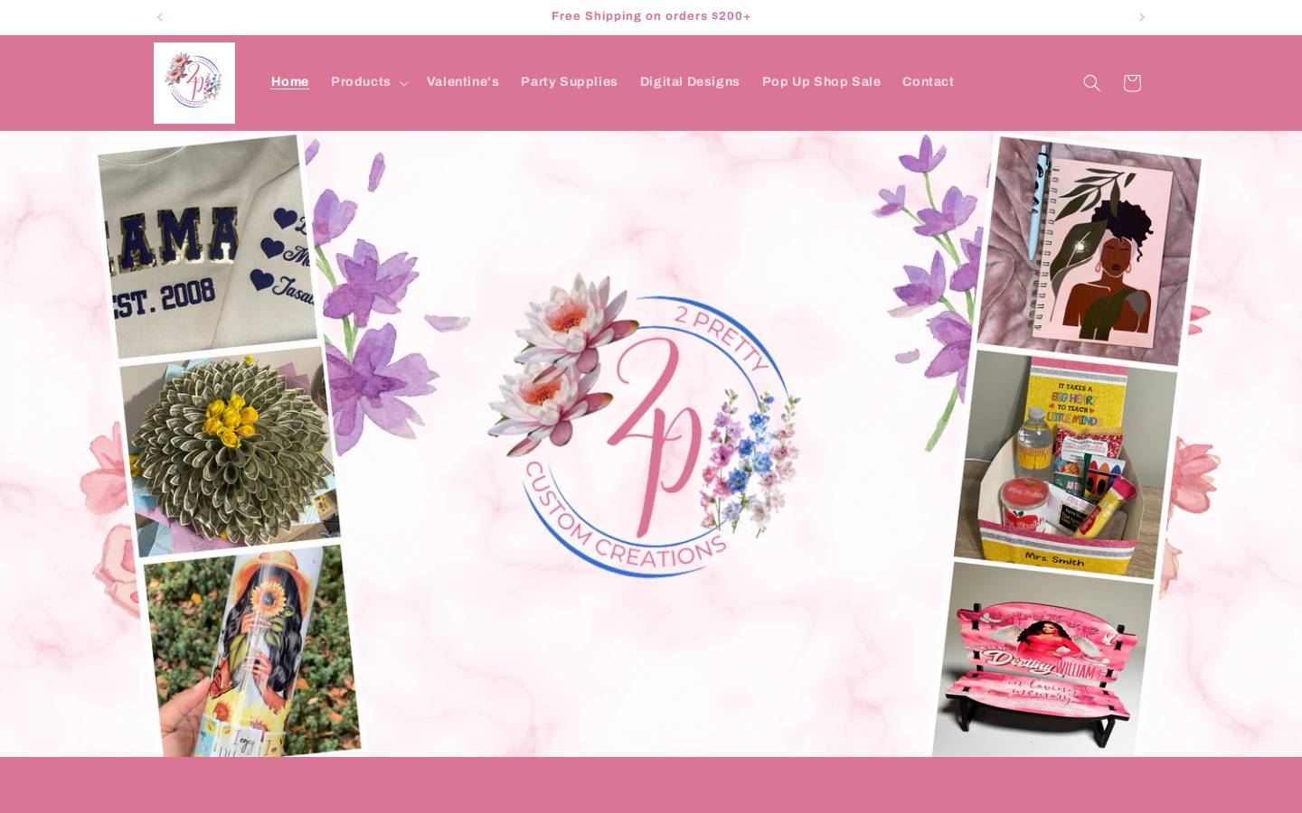2prettycustomcreations.com homepage screenshot