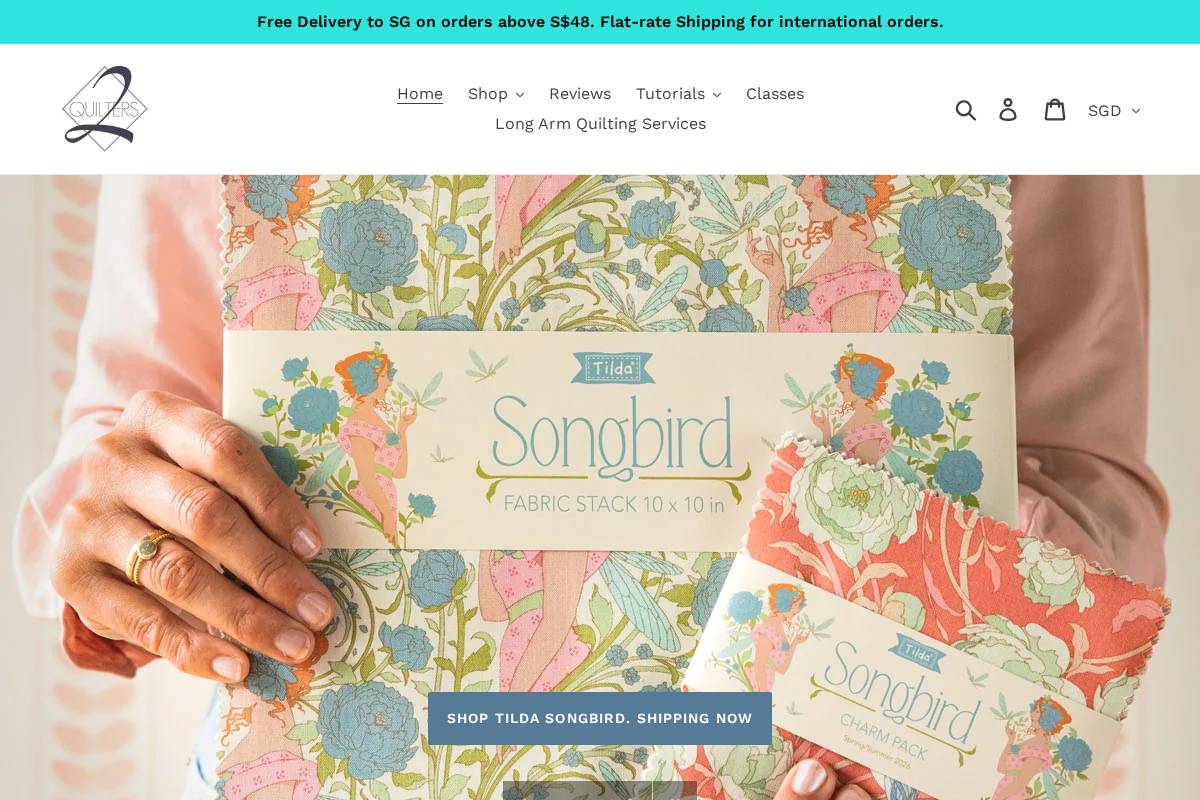 2Quilters homepage screenshot