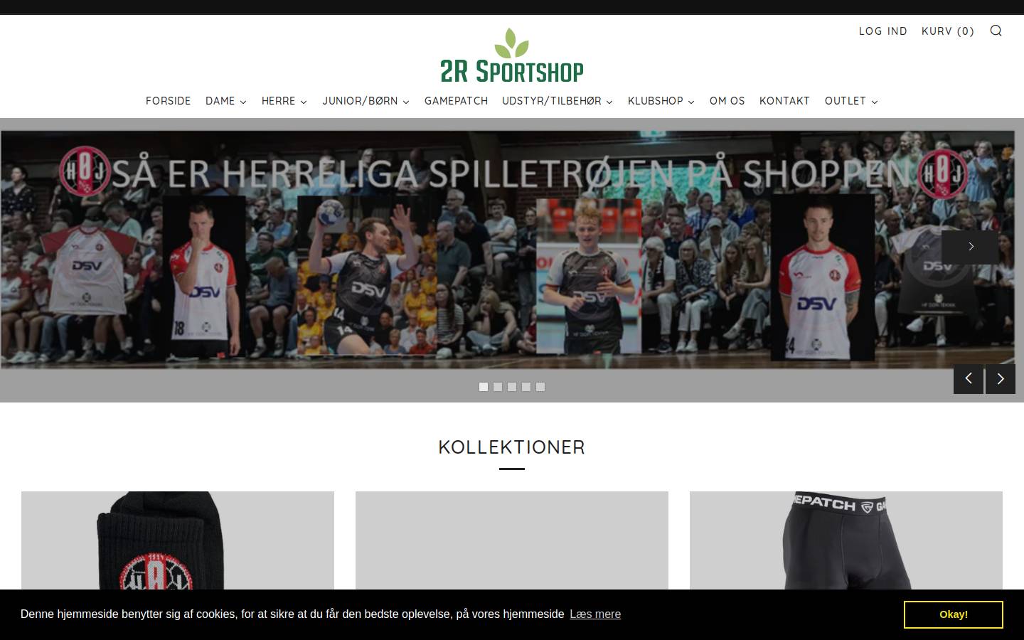 2r-sportshop.dk homepage screenshot