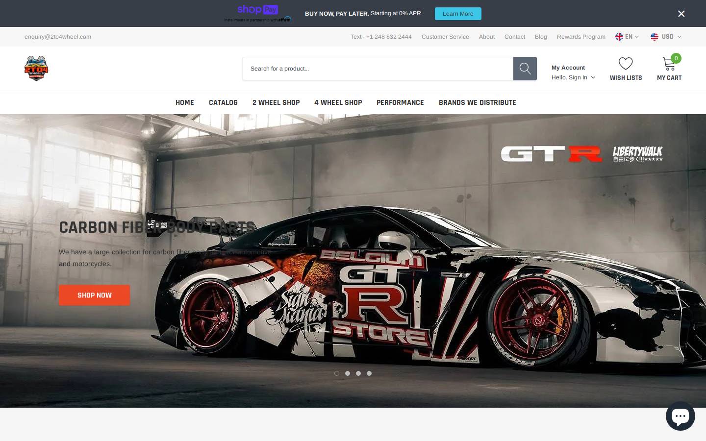 2to4wheels.com homepage screenshot